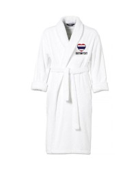 Thailand Flag Heart Shape Embroidery Logo with Custom Text Embroidered Bathrobes